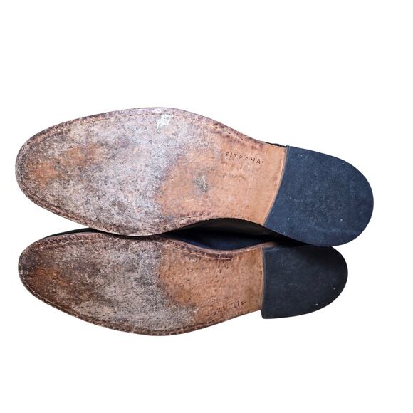 Sitrana Mens Boots Black Full Grain Leather Hand Made Chile Calf US Mens 8-8.5 - Picture 6 of 7